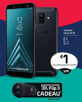 Promoties Samsung galaxy a6 - Samsung - Geldig van 22/08/2018 tot 19/09/2018 bij Base