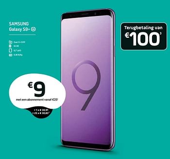 Promoties Samsung galaxy s9+ - Samsung - Geldig van 22/08/2018 tot 19/09/2018 bij Base