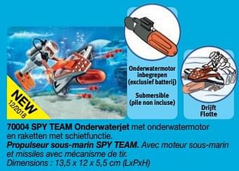 Promotions Propulseur sous-marin spy team - Playmobil - Valide de 01/09/2018 à 31/12/2018 chez Playmobil