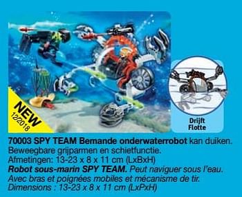 Promotions Robot sous-marin spy team. - Playmobil - Valide de 01/09/2018 à 31/12/2018 chez Playmobil