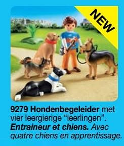 Promotions Entraineur et chiens - Playmobil - Valide de 01/09/2018 à 31/12/2018 chez Playmobil