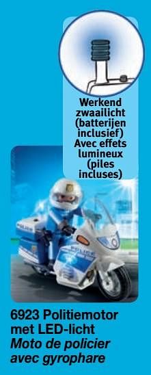 Promoties Politiemotor met led-licht - Playmobil - Geldig van 01/09/2018 tot 31/12/2018 bij Playmobil