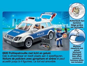 Promoties Politiepatrouille met licht en geluid - Playmobil - Geldig van 01/09/2018 tot 31/12/2018 bij Playmobil