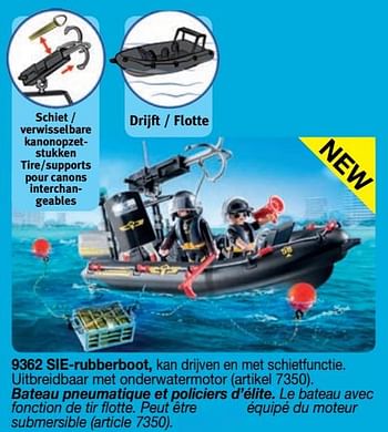 Promoties Sie-rubberboot - Playmobil - Geldig van 01/09/2018 tot 31/12/2018 bij Playmobil