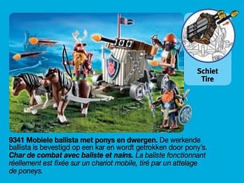 Promoties Mobiele ballista met ponys en dwergen. - Playmobil - Geldig van 01/09/2018 tot 31/12/2018 bij Playmobil