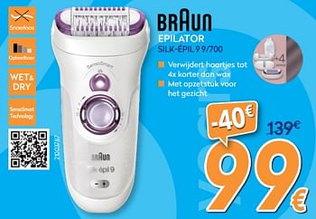 Promoties Braun epilator silk-épil 9 9-700 - Braun - Geldig van 27/08/2018 tot 26/09/2018 bij Krefel