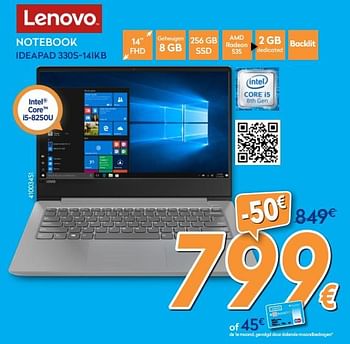 Promoties Lenovo notebook ideapad 330s-14ikb - Lenovo - Geldig van 27/08/2018 tot 26/09/2018 bij Krefel