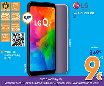 Promoties Lg smartphone q7 - LG - Geldig van 27/08/2018 tot 26/09/2018 bij Krefel