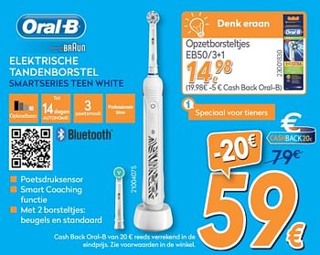 Promoties Oral-b braun elektrische tandenborstel - Braun - Geldig van 27/08/2018 tot 26/09/2018 bij Krefel