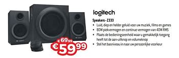 Promoties Logitech speakers - z333 - Logitech - Geldig van 17/08/2018 tot 30/09/2018 bij Exellent