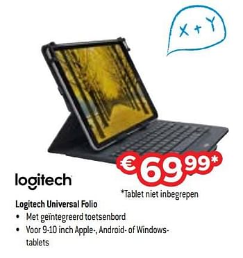 Promoties Logitech universal folio - Logitech - Geldig van 17/08/2018 tot 30/09/2018 bij Exellent