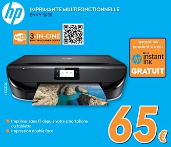 Promotions Hp imprimante multifonctionnelle envy 5030 - HP - Valide de 27/08/2018 à 26/09/2018 chez Krefel