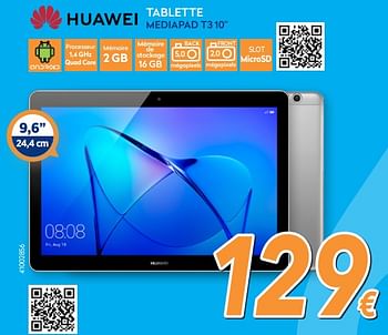 Promotions Huawei tablette mediapad t3 10 - Huawei - Valide de 27/08/2018 à 26/09/2018 chez Krefel