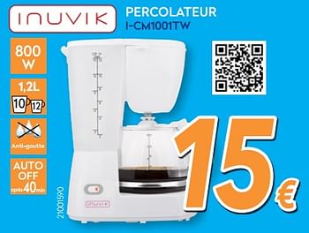 Promotions Inuvik percolateur i-cm1001tw - Inuvik - Valide de 27/08/2018 à 26/09/2018 chez Krefel