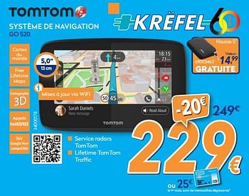 Promotions Tomtom système de navigation go 520 - TomTom - Valide de 27/08/2018 à 26/09/2018 chez Krefel