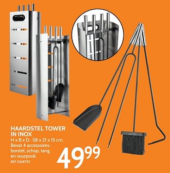 Promotions Haardstel tower inox - Produit maison - BricoPlanit - Valide de 05/09/2018 à 24/09/2018 chez BricoPlanit