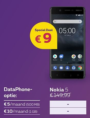 Promoties Nokia 5 - Nokia - Geldig van 13/08/2018 tot 30/09/2018 bij Proximus