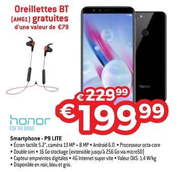 Promotions Honor smartphone - p9 lite - Honor - Valide de 17/08/2018 à 30/09/2018 chez Exellent