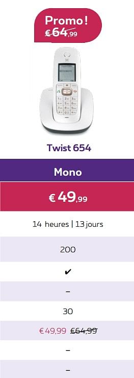 Promoties Twist 654 - Huismerk - Proximus - Geldig van 13/08/2018 tot 30/09/2018 bij Proximus