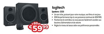 Promoties Logitech speakers - z333 - Logitech - Geldig van 17/08/2018 tot 30/09/2018 bij Exellent