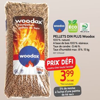 Promotions Pellets din plus woodox - Woodox - Valide de 05/09/2018 à 24/09/2018 chez BricoPlanit