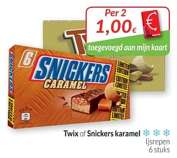 Promoties Twix of snickers karamel ijsrepen - Twix - Geldig van 28/08/2018 tot 24/09/2018 bij Intermarche