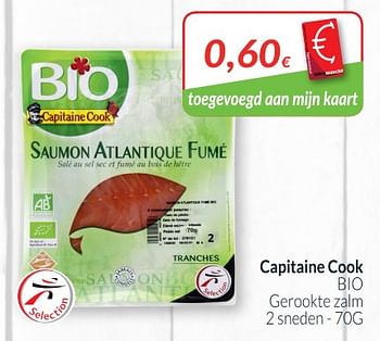 Promoties Bio gerookte zalm - Capitaine Cook - Geldig van 28/08/2018 tot 24/09/2018 bij Intermarche