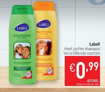 Promoties Heel zachte shampoo - Labell - Geldig van 28/08/2018 tot 24/09/2018 bij Intermarche