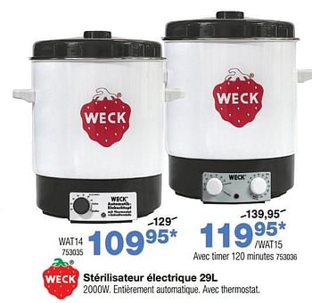 Promoties Weck stérilisateur électrique - Weck - Geldig van 20/08/2018 tot 30/09/2018 bij Home & Co