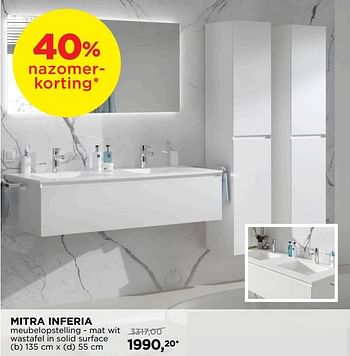 Promoties Mitra inferia meubelopstelling - mat wit - Balmani - Geldig van 03/09/2018 tot 30/09/2018 bij X2O