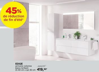 Promotions Edge armoire colonne blanc brillant - Storke - Valide de 03/09/2018 à 30/09/2018 chez X2O