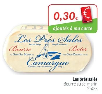 Promotions Les prés salés beurre au sel marin - Les Prés Salés - Valide de 28/08/2018 à 24/09/2018 chez Intermarche