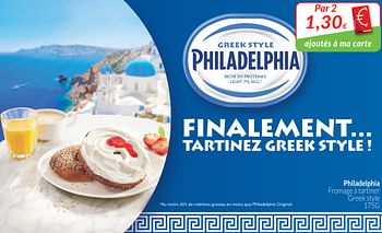 Philadelphia Philadelphia Fromage A Tartiner Greek Style En Promotion Chez Intermarche