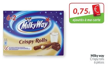 Promotions Milky way crispy rolls - Milky Way - Valide de 28/08/2018 à 24/09/2018 chez Intermarche