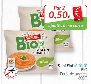Promoties Saint eloi bio purée de carottes - Saint Eloi - Geldig van 28/08/2018 tot 24/09/2018 bij Intermarche