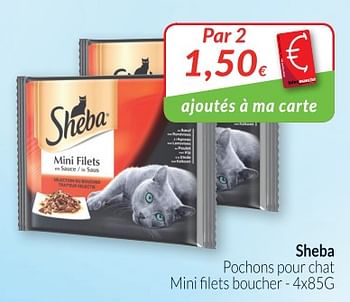 Promotions Sheba pochons pour chat mini filets boucher - Sheba - Valide de 28/08/2018 à 24/09/2018 chez Intermarche