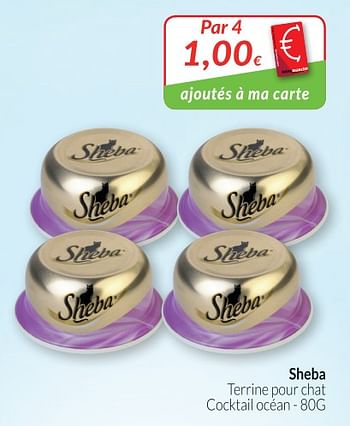 Promotions Sheba terrine pour chat cocktail océan - Sheba - Valide de 28/08/2018 à 24/09/2018 chez Intermarche