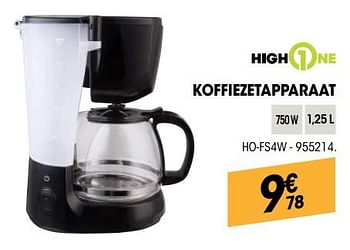 Promoties Highone koffiezetapparaat ho-fs4w - HighOne - Geldig van 29/08/2018 tot 22/09/2018 bij Electro Depot