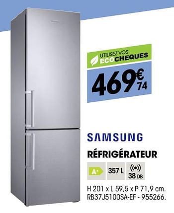 Promotions Samsung réfrigérateur rb37j5100sa-ef - Samsung - Valide de 29/08/2018 à 22/09/2018 chez Electro Depot