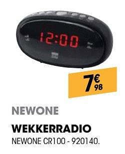 Promoties Newone wekkerradio cr100 - Newone - Geldig van 30/08/2018 tot 22/09/2018 bij Electro Depot