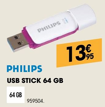Promoties Philips usb stick 64 gb - Philips - Geldig van 30/08/2018 tot 22/09/2018 bij Electro Depot