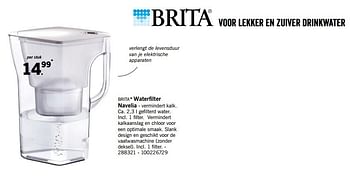 Promoties Brita waterfilter navelia - Brita - Geldig van 03/09/2018 tot 30/09/2018 bij Lidl