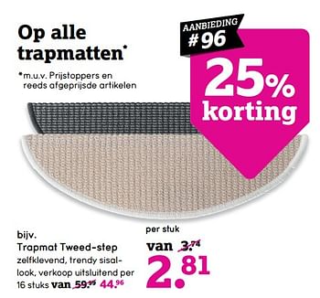 vaardigheid veronderstellen extreem Huismerk - Leen Bakker Trapmat tweed-step - Promotie bij Leen Bakker