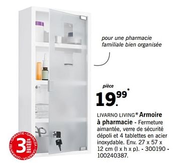 Promoties Armoire à pharmacie - Livarno Living - Geldig van 03/09/2018 tot 30/09/2018 bij Lidl