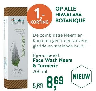 Promoties Face wash neem + turmeric - Himalaya - Geldig van 27/08/2018 tot 23/09/2018 bij Holland & Barret
