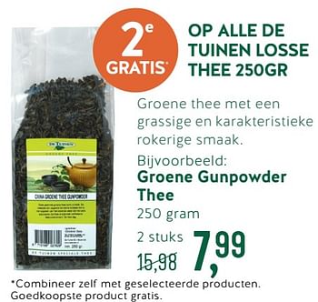 Promoties Groene gunpowder thee - De Tuinen - Geldig van 27/08/2018 tot 23/09/2018 bij Holland & Barret
