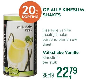 Promoties Milkshake vanille - Kineslim - Geldig van 27/08/2018 tot 23/09/2018 bij Holland & Barret