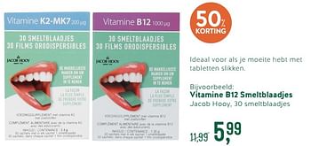 Promoties Vitamine b12 smeltblaadjes - Jacob Hooy - Geldig van 27/08/2018 tot 23/09/2018 bij Holland & Barret