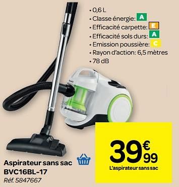 Bluesky Bluesky aspirateur sans sac bvc16bl 17 En promotion chez