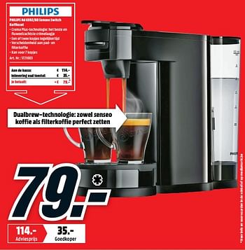 armoede Bevestigen Per Philips Philips hd 6592-60 senseo switch koffiezet - En promotion chez Media  Markt